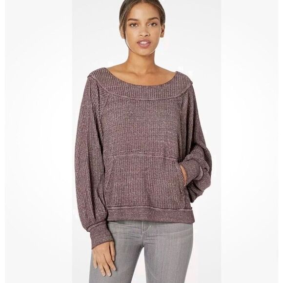 We The Free People Westend V-Back Waffle Thermal Top - Picture 1 of 4